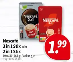 Nah & Frisch Nescafé 3 in 1 stix oder 2 in 1 stix Angebot