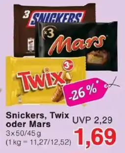 Jawoll Snickers, Twix oder Mars Angebot