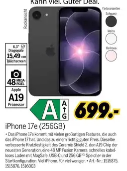 MEDIMAX Apple iphone 17e (256gb) schwarz Angebot
