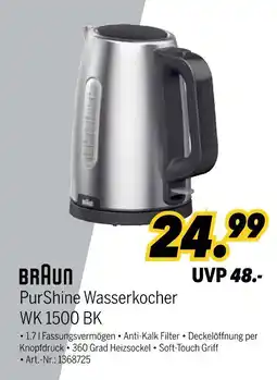MEDIMAX Braun purshine wasserkocher wk 1500 bk Angebot