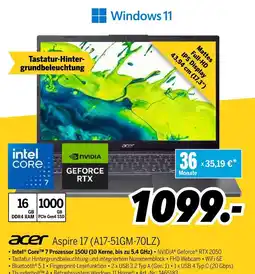 MEDIMAX Acer aspire 17 (a17-51gm-70lz) Angebot