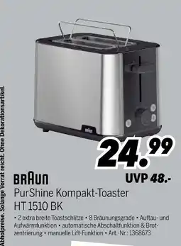MEDIMAX Braun purshine kompakt-toaster ht 1510 bk Angebot