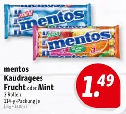 Nah & Frisch mentos Kaudragees Frucht oder Mint Angebot