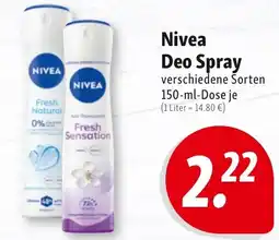 Nah & Frisch Nivea Deo Spray Angebot