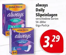 Nah & Frisch always Daily Slipeinlagen Angebot