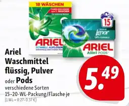 Nah & Frisch Ariel Waschmittel flüssig, Pulver oder Pods Angebot