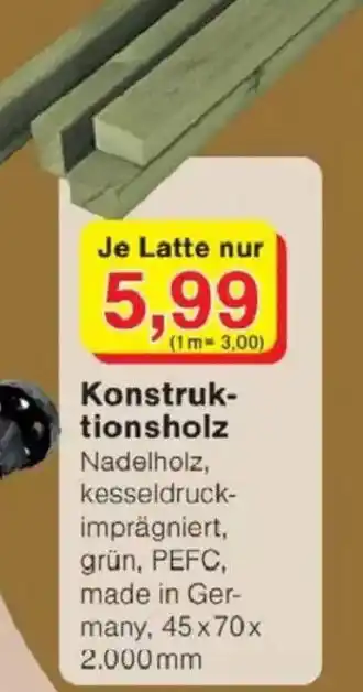 Jawoll Konstruktionsholz Angebot