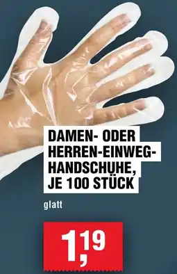 Handelshof Damen oder herren-einweghandschuhe, je 100 stück Angebot