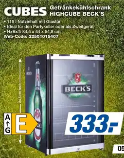 expert Techno Land CUBES Getränkekühlschrank HIGHCUBE BECK'S Angebot