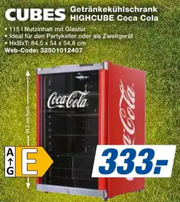expert Techno Land CUBES Getränkekühlschrank HIGHCUBE Coca Cola Angebot