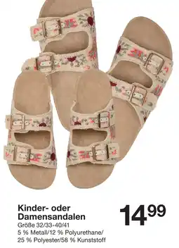 Zeeman Kinder- oder Damensandalen Angebot