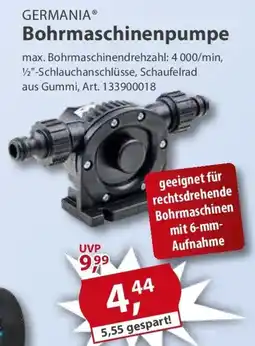 Sonderpreis Baumarkt GERMANIA Bohrmaschinenpumpe Angebot