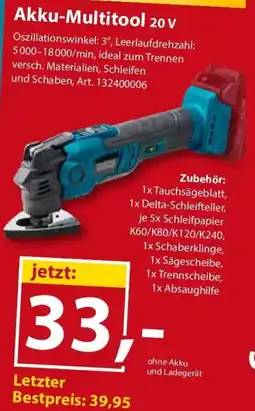 Sonderpreis Baumarkt GERMANIA Plattform 2.0 Akku-Multitool 20 v Angebot