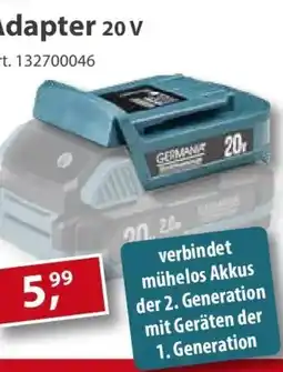 Sonderpreis Baumarkt GERMANIA Plattform 2.0 Adapter 20 v Angebot