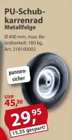 Sonderpreis Baumarkt PU-Schub- karrenrad Metallfelge Angebot
