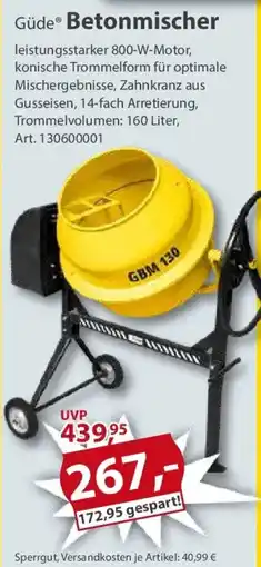 Sonderpreis Baumarkt Güde Betonmischer GBM 130 Angebot