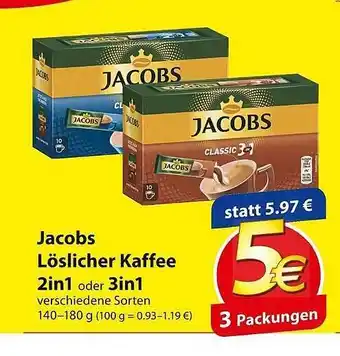 Famila Nord Ost Jacobs Löslicher Kaffee 2 In 1 Oder 3 In 1 Angebot