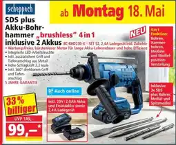 Norma SDS plus Akku-Bohrhammer „brushless“ 4 in 1 inklusive 2 Akkus Angebot