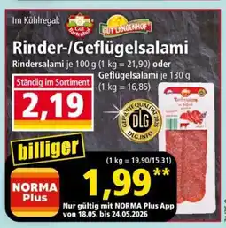 Norma Rinder-/Geflügelsalami Angebot