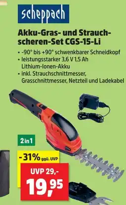 Thomas Philipps Scheppach akku-gras- und strauchscheren-set cgs-15-li Angebot