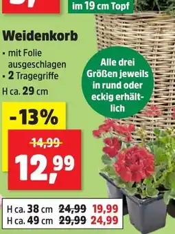 Thomas Philipps Weidenkorb h ca. 29 cm Angebot
