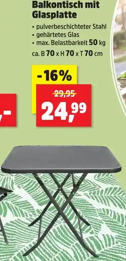 Thomas Philipps Balkontisch mit glasplatte Angebot