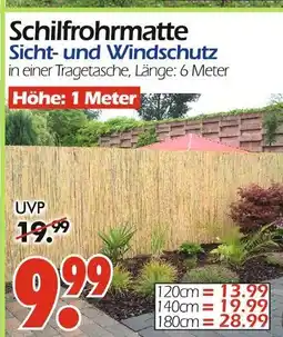 Wreesmann Schilfrohrmatte sicht- und windschutz Angebot