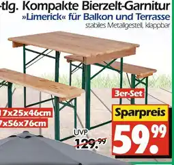Wreesmann 3-tlg. kompakte bierzelt-garnitur 'limerick' Angebot