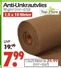 Wreesmann Top flora anti-unkrautvlies 1,5 x 10 meter Angebot