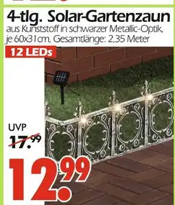 Wreesmann 4-tlg. solar-gartenzaun Angebot
