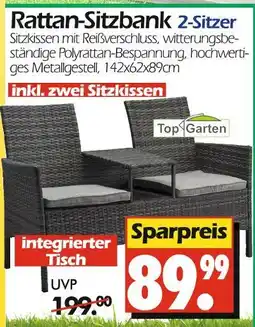 Wreesmann Top garten rattan-sitzbank 2-sitzer Angebot