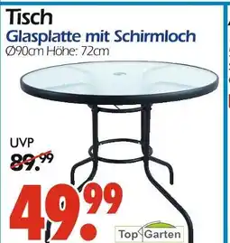 Wreesmann Top garten tisch glasplatte mit schirmloch Angebot