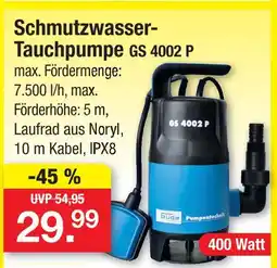 Zimmermann Güde schmutzwasser-tauchpumpe gs 4002 p Angebot