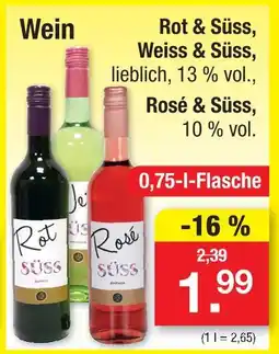 Zimmermann Rot & süss, weiss & süss oder rosé & süss Angebot