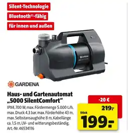 Hagebau Gardena haus- und gartenautomat 5000 silentcomfort Angebot