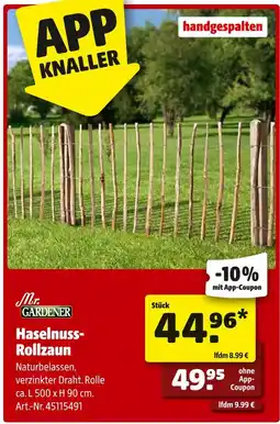 Hagebau Mr. gardener haselnuss-rollzaun Angebot