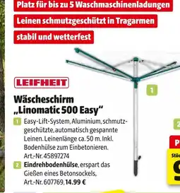 Hagebau Leifheit wäscheschirm linomatic 500 easy Angebot