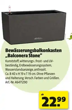Hagebau Bewässerungsbalkonkasten balconera stone Angebot