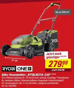 toom Baumarkt Ryobi akku-rasenmäher ry18lm37a-240 Angebot