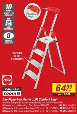 toom Baumarkt Hailo alu-sicherheitsleiter l81 comfort line Angebot