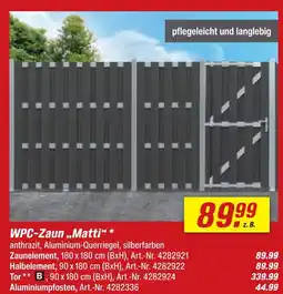 toom Baumarkt Wpc-zaun matti zaunelement Angebot