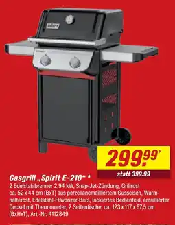 toom Baumarkt Weber gasgrill spirit e-210 Angebot