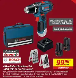 toom Baumarkt Bosch akku-bohrschrauber-set gsr 12v-15 professional Angebot