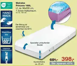 Möbel Inhofer Matratze Princess 1000 Angebot