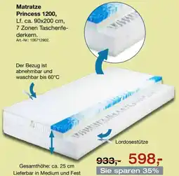 Möbel Inhofer Matratze Princess 1200 Angebot
