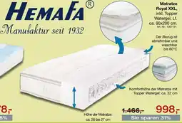 Möbel Inhofer HEMAFA Matratze Royal XXL Angebot