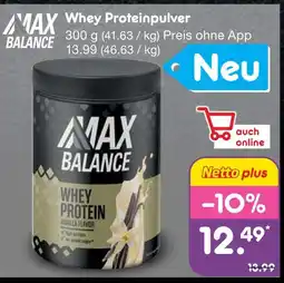 Netto Marken-Discount Max balance whey proteinpulver vanilla flavor Angebot