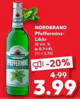 Kaufland NORDBRAND Pfefferminz Likör Angebot