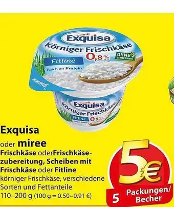 Famila Nord Ost Exquisa Oder Miree Frischkäse Oder Frischkäse Zubereitung, Scheiben Mit Frischkäse Oder Fitline Angebot