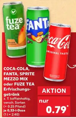Kaufland Coca-cola, fanta, sprite mezzo mix oder fuze tea Angebot